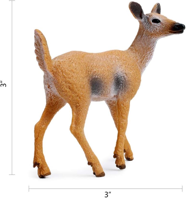 RESTCLOUD Deer Figurines Cake Toppers, Deer Toys Figure, Small Woodland Animals Set of 3 - Image 4