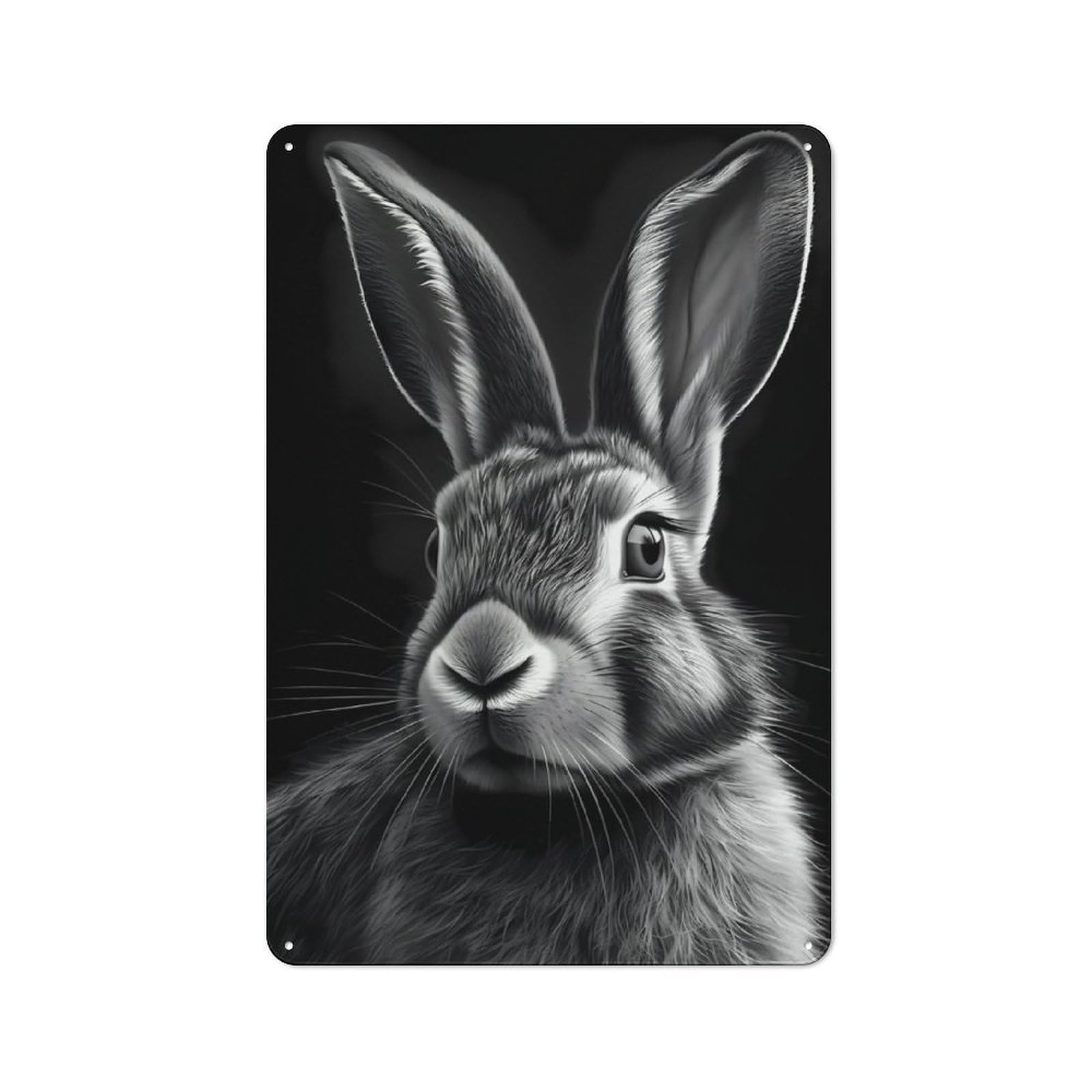 Junmoney Rabbit Bunny 30X20cm Vintage Metal Plaque With For Garage Or Workshop, A Christmas Gift For People Styling Garage And Workshop