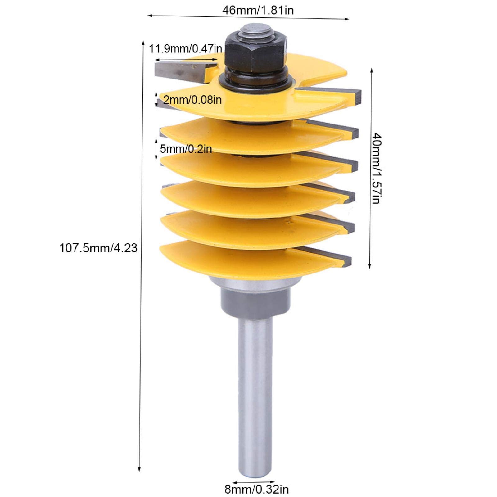 Finger Joint Router Bit, 8 millimetri gambo regolabile cuscinetto Finger Joint, reversibile lavorazione del legno scalpello Cutter fresa fresa Finger Joint Router Bit