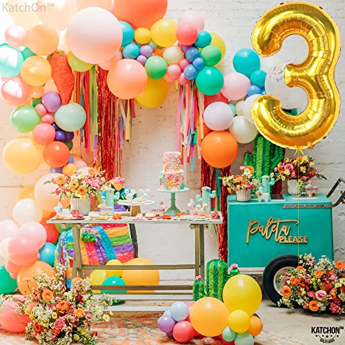 KatchOn Gold Number 3 Balloon 40 Inch, Birthday Decorations for Boys by KatchOn - Used condition - Image 9