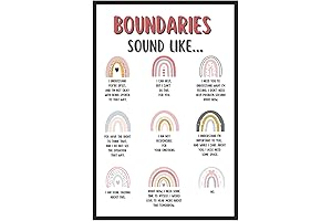 Mental Health Classroom Poster - Boundaries Positive Quotes Wall Art for Teens,...