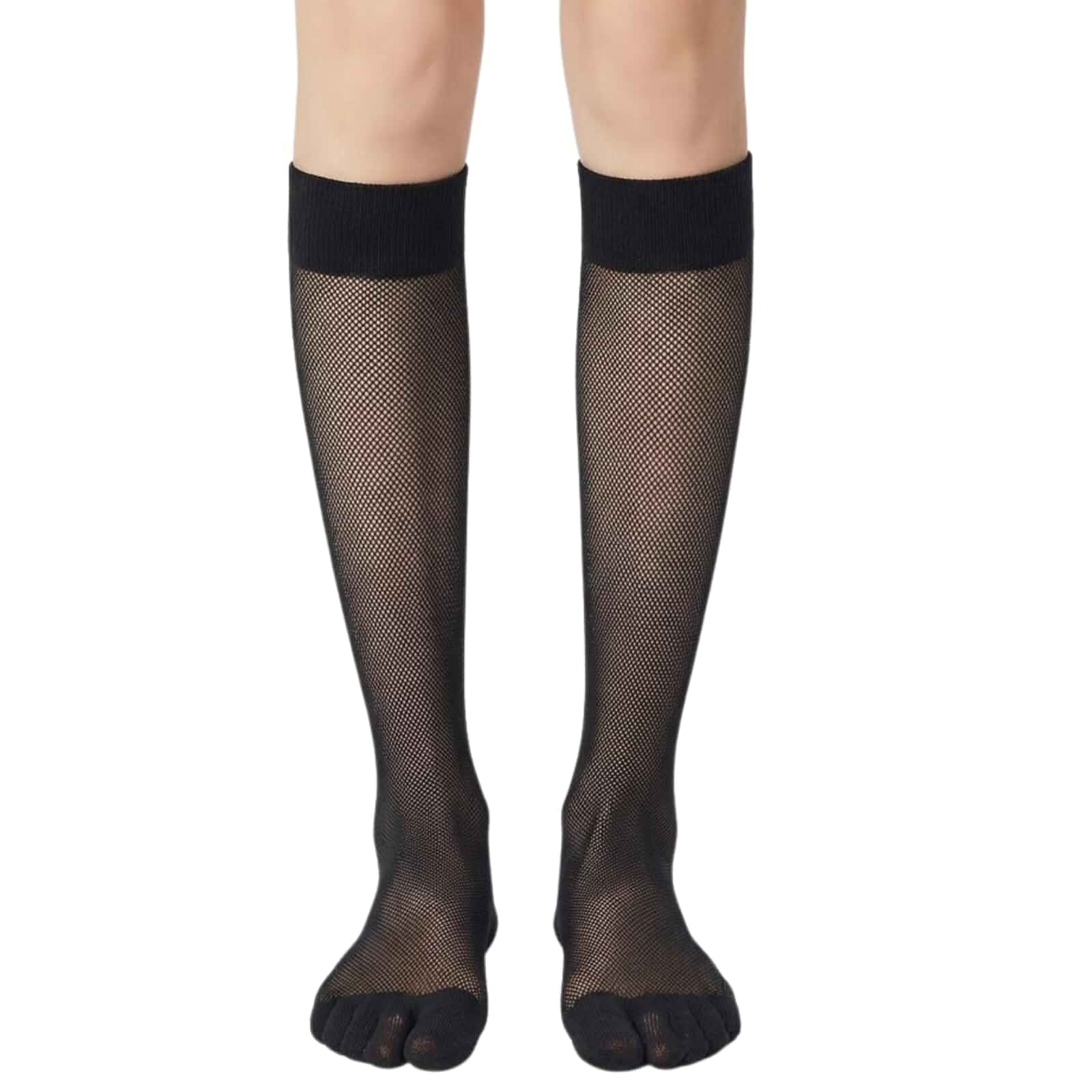 SU YING KE Tabi Socks for Women Sheer Mesh Sports Socks Breathable Split Toe Knee High Socks for Flip Flops Sandals Summer