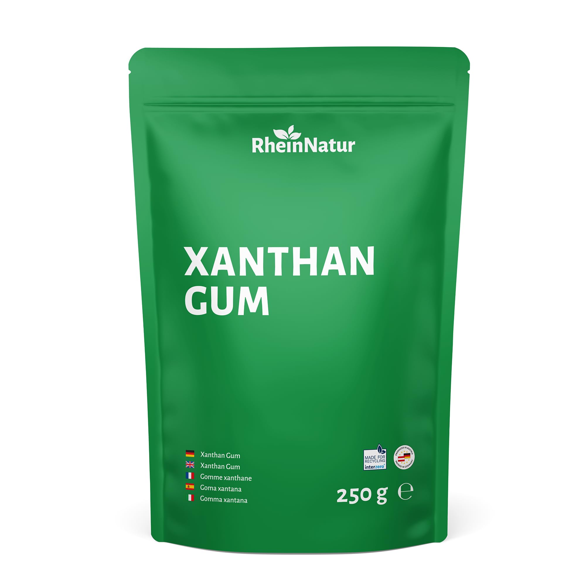 RheinNatur Guma ksantanowa w proszku 250 g – naturalny środek wiążący – stabilizator do lodów, zup, sosów – guma ksantanowa – środek zagęszczający – neutralny w smaku i wegański
