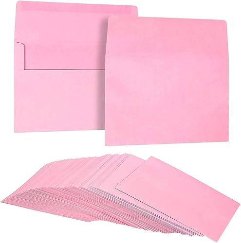 Juvale Sobres A7 rosas para enviar tarjetas de felicitación, invitaciones (5.25 x 7.25 pulgadas, 100 unidades) - Sobres rosas