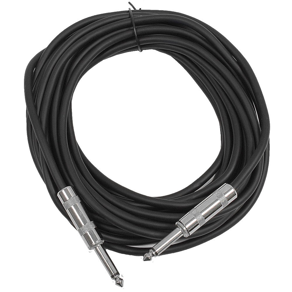 Seismic Audio SASTSX-25Black-6PK TS 1/4 Zoll Gitarren-, Instrumenten- oder Patchkabel, 7,6 m, Schwarz