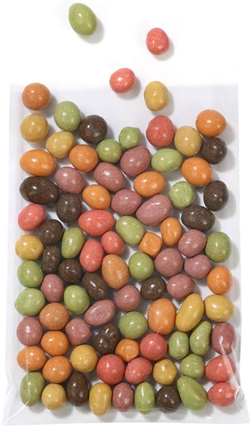 100 Pcs 8 in x 6 in Clear Flat Cello Cellophane Treat Bags Good for Bakery,Popcorn,Cookies, Candies,Dessert 1.4mil.Give Metallic Twist Ties! : Health & Household