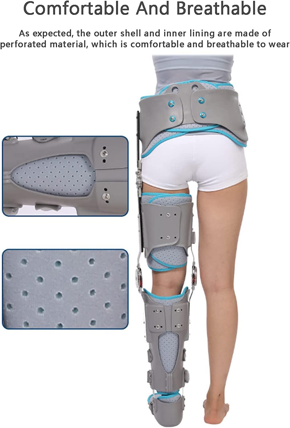 Soporte Ajustable De Fijación De La Articulación De La Cadera - Tobillera Ortopédica Duradera para Fractura De Piernas - Rodillera Ortopédica Reutilizable