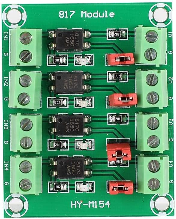 Zopsc 3.3V/5V to 3.6V/24V 4 Channel Voltage Converter Optocoupler Isolated Board Adapter Module Strong Anti-Interference for Isolation Control and Voltage Conversion