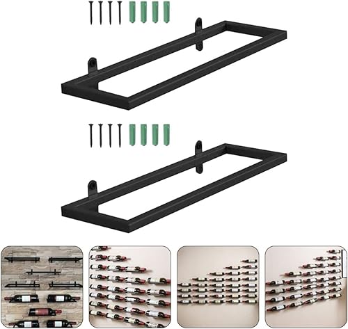 Miniatura 8 de Simple Club - 4 piezas de pared de champán - Soportes de vino para montaje único en la cocina del hogar con estante de licor montado, estante de