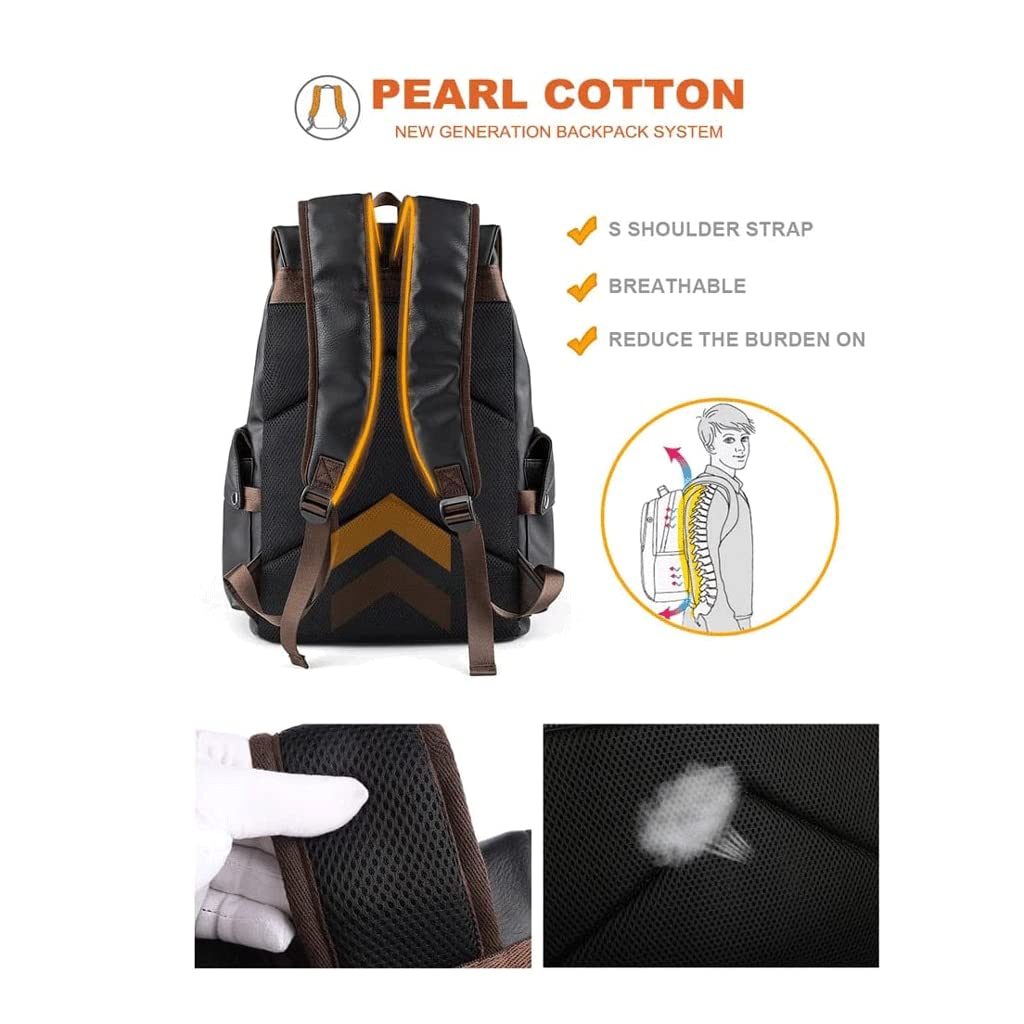 Skórzany plecak Leren Backpac 15/15.6 Inch Leren Laptop Rugzak Mode Casual Backpac Grote Capaciteit Dagrugzak Voor Mannen En Vrouwen Wysoka pojemność