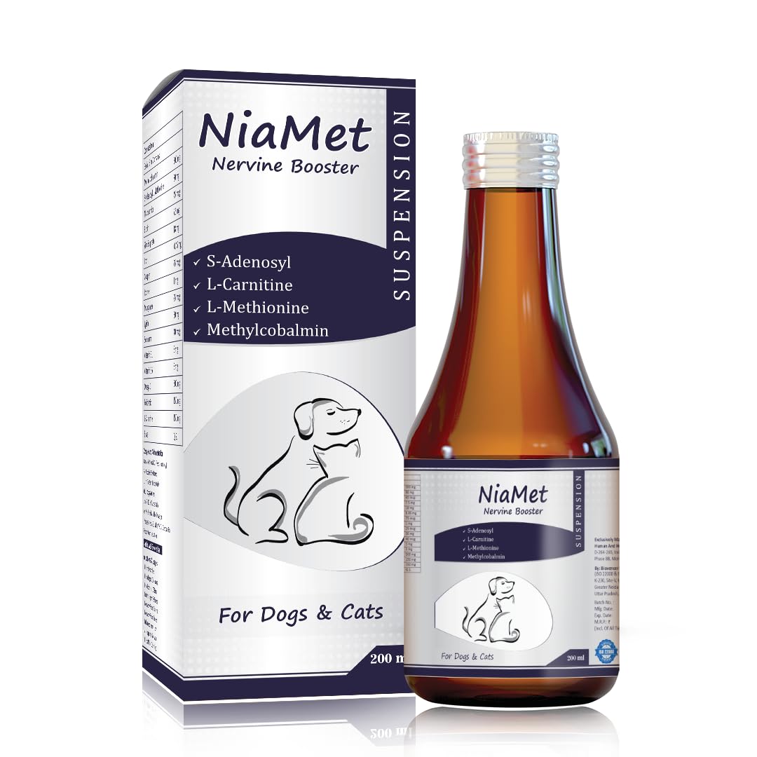 NiaMet Nervine Booster for Immunity, Mind Calming & Growth of Dogs - 200 ML (Pack or 02) (B0CT69ZZ6H) Amazon Price History, Amazon Price Tracker