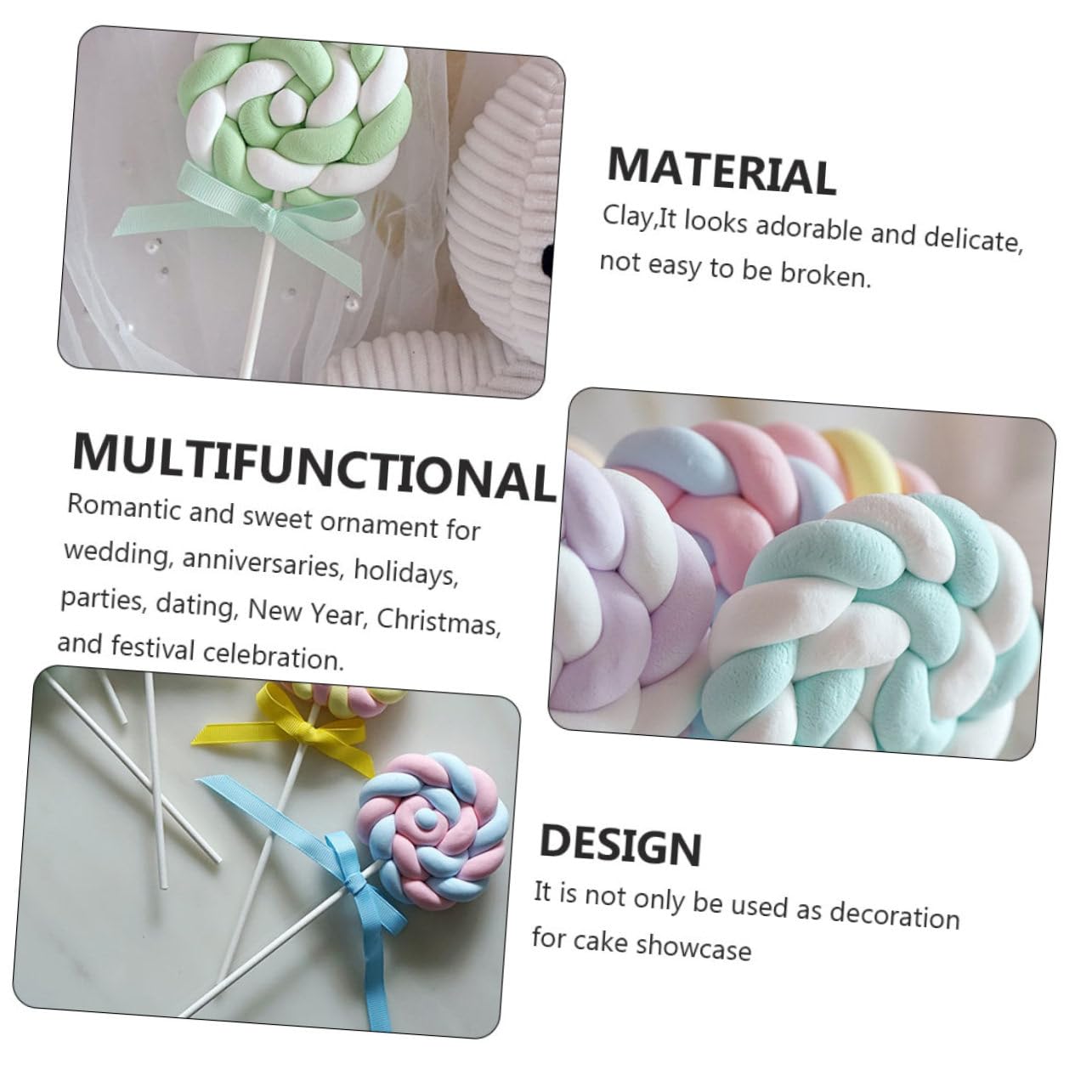 GLEAVI 3 Ensembles Décorations Simulées Forme pour Anniversaire Accessoires Photo Décor De Vitrine 3 Pièces * 3