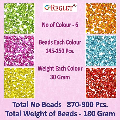 Image of 900 Pcs Rainbow Crystal Beads for Jewellery Making Kit, Embroidery, Bead Craft, Multicolour DIY Beads for Bracelet Making Kit, Beading, Beadwork, Crafting - 8mm, 180g, Pearls for Craft