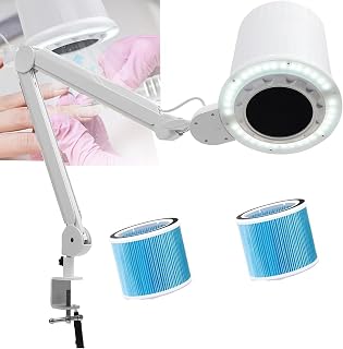 ZHJOPP Colector de Polvo de aspiración de uñas,Herramientas para el Arte de Las uñas,iluminación LED,Ajustable,Adecuado para la pedicura de manicura Profesional del salón en casa