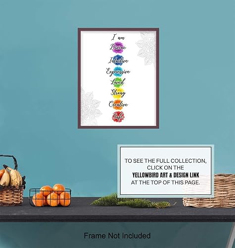 Miniatura 6 de Chakras Wall Art Decor - Inspirational Motivational Zen Buddhism Room Decoration for Spa, Bedroom, Bathroom, Office - Meditation Gifts for Women,