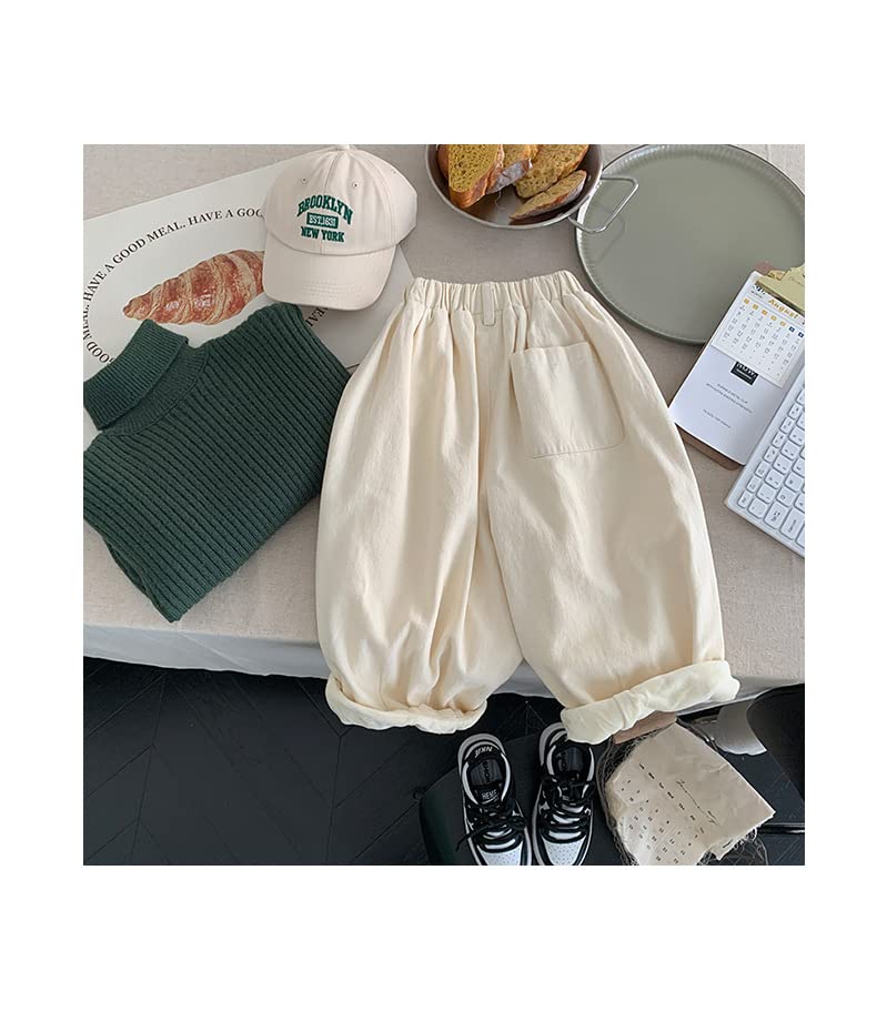 Boys' and Girls' Winter Plush Pants Children's Clothes Baby's Solid Color Plush Thickened Splicing Pants4