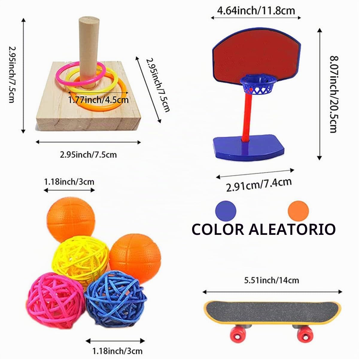 Juego de 4 Piezas Juguetes de Adiestramiento de Aves - Set de Conjunto de Entrenamiento de Actividad e Inteligencia para Loros, Agapornis, Periquitos, Pajaros #6
