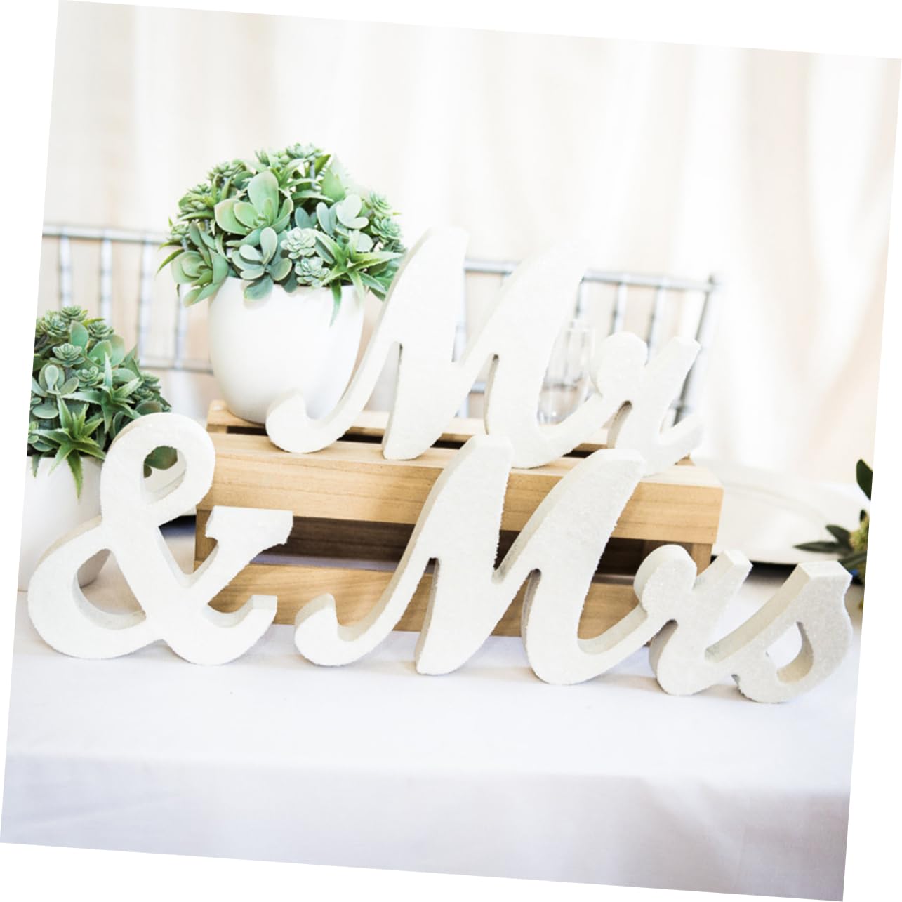 Plaque Decorativa Legno Mr Mrs Per Matrimonio Lettera Decorativa Bianca Per Parete e Tavolo Stabile e Resistente Per Nuove Case e Eventi Speciali