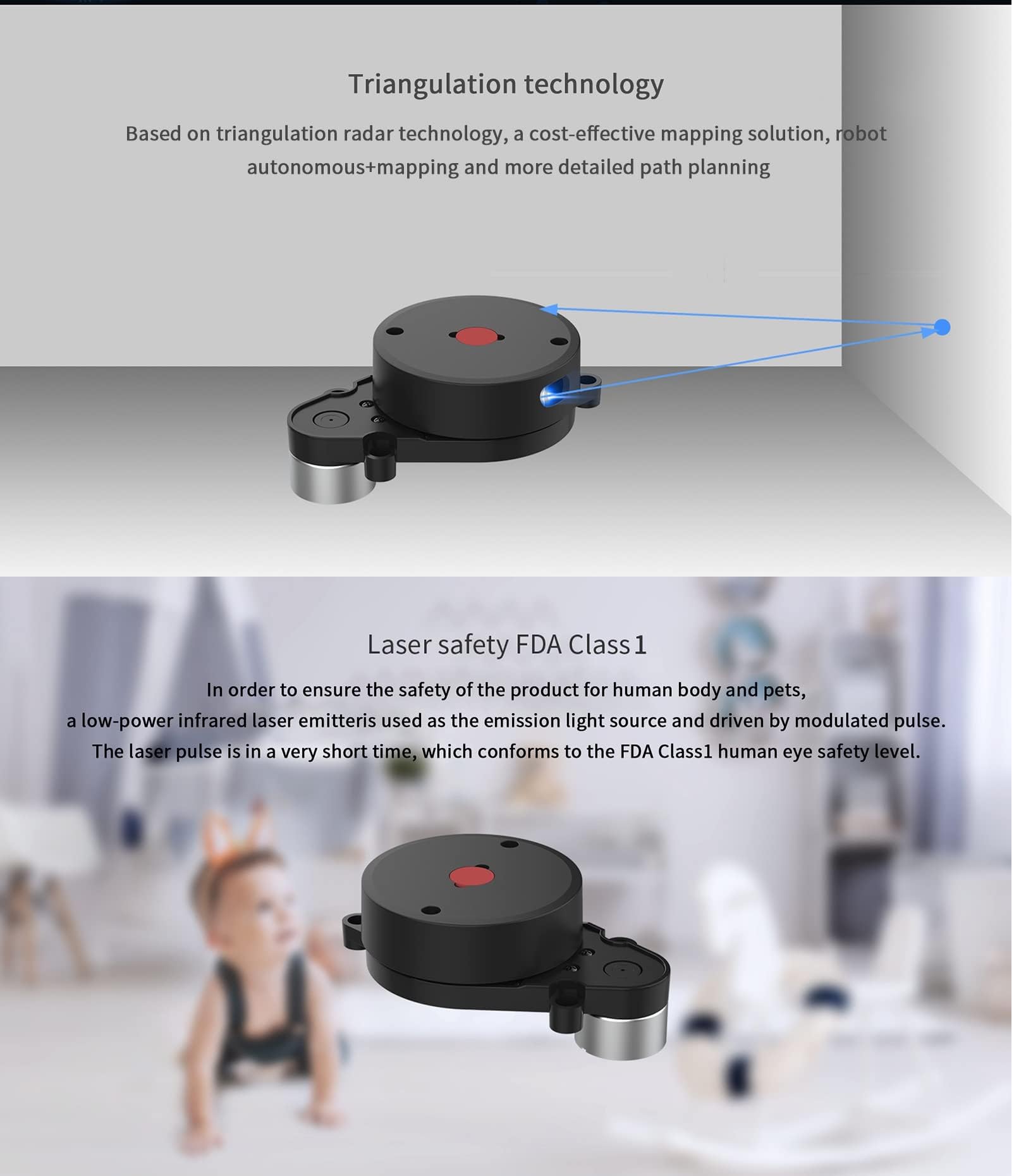 youyeetoo FHL-LD20 sensore Lidar 8 m 360° offre Compatibile con Raspberry Pi C/ROS1&2 tutorial, LiDAR LD20 triangolato, software di controllo avvio e arresto (LD20 Lidar Kit)
