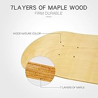 Vista 3 de Tablas de Skateboard de Maple LOSENKA, Tablas de Skateboard de Cola Doble, Tablas de Skateboard Ligeras, Cinta Adhesiva de Agarre Gratuita
