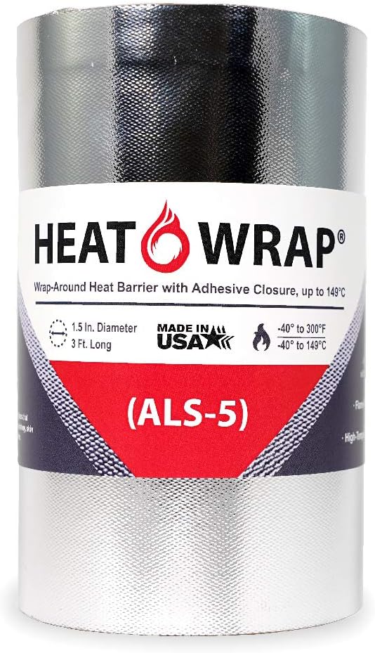 Amazon HeatWrap (ALS5) 高温反射ラップ 接着剤付き 長さと幅にカット 直径1.5インチ x 長さ36インチ