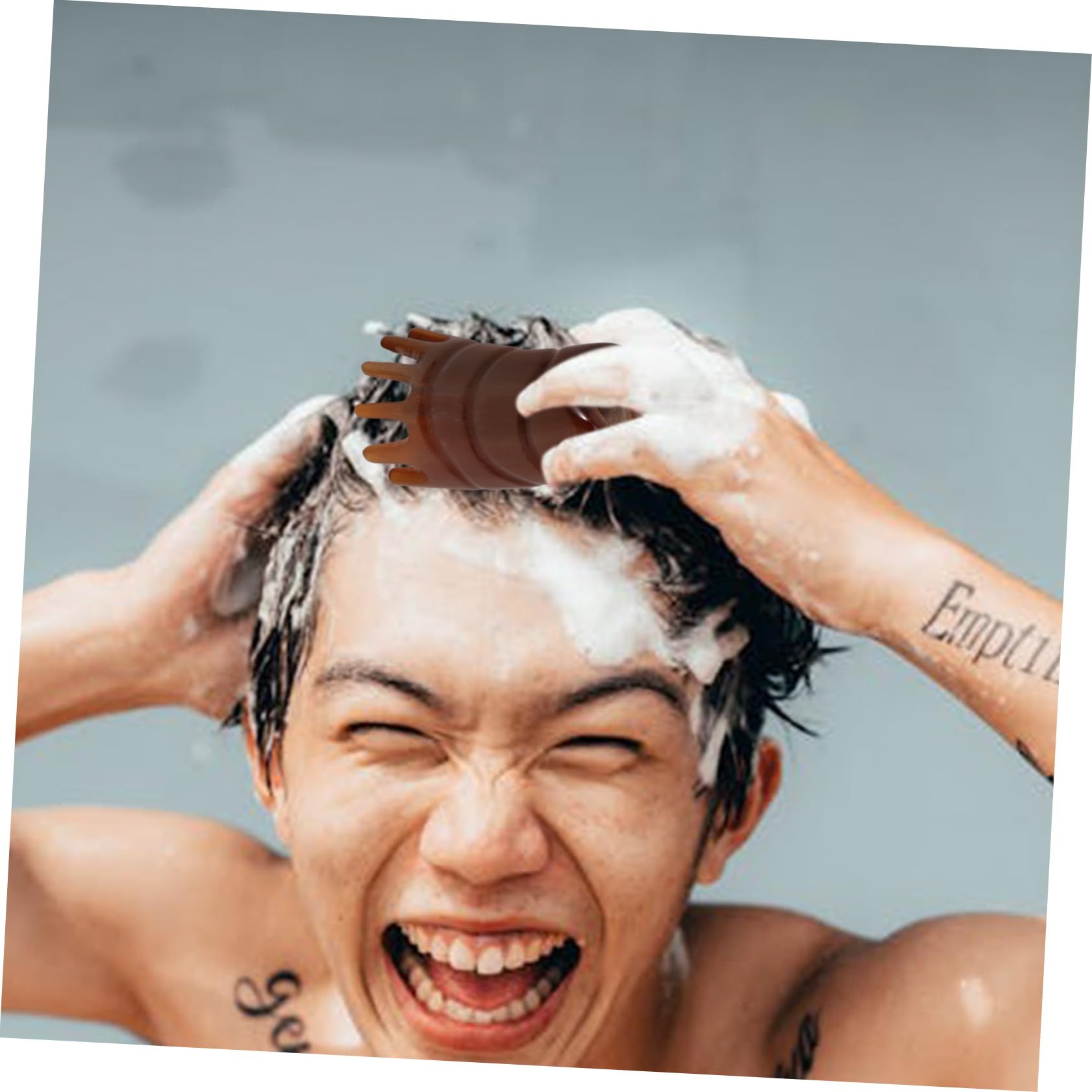 PACKOVE 2 Piezas Cepillo de Masaje para Cabelludo de de Yak Herramienta de Limpieza y Exfoliación del Cabello Cepillo Ergonómico para Masajear y Limpiar el Cabelludo Diseño Portátil y
