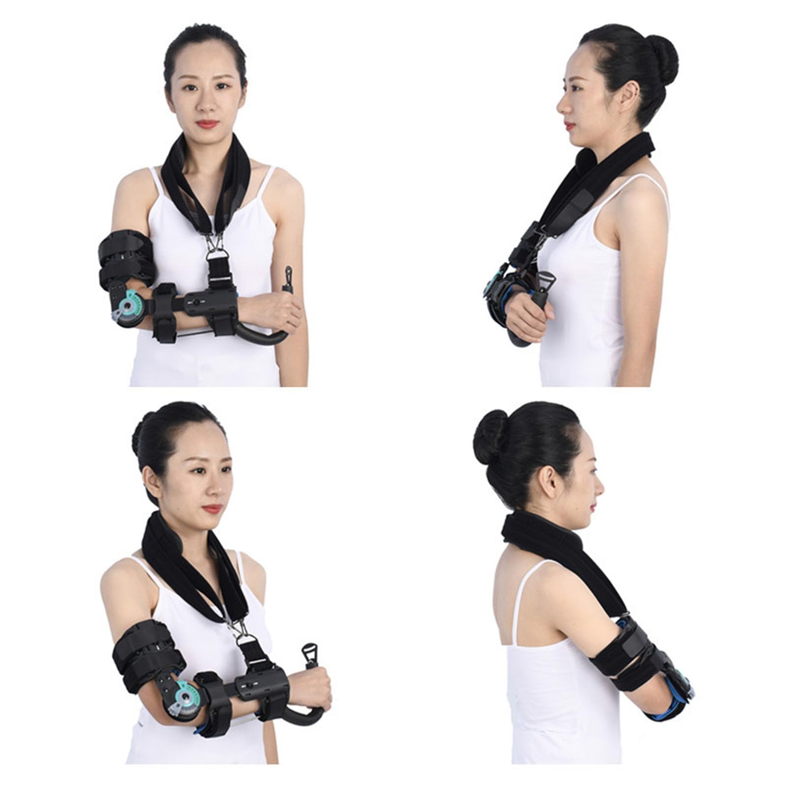 SFKLYU Tutore per Gomito Incernierato Supporto per Gamma di Movimento Stabilizzatore per Imbracatura per Braccio Lussato Stecca e Tracolla Regolabili Tutore per Gomito Regolabile,Left