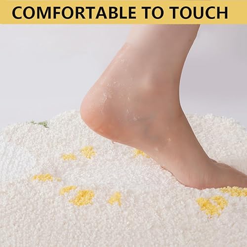 Miniatura 2 de Bonita alfombra de baño con forma de flor, de microfibra suave, antideslizante, duradera, para interiores y exteriores, alfombra de baño lavable a