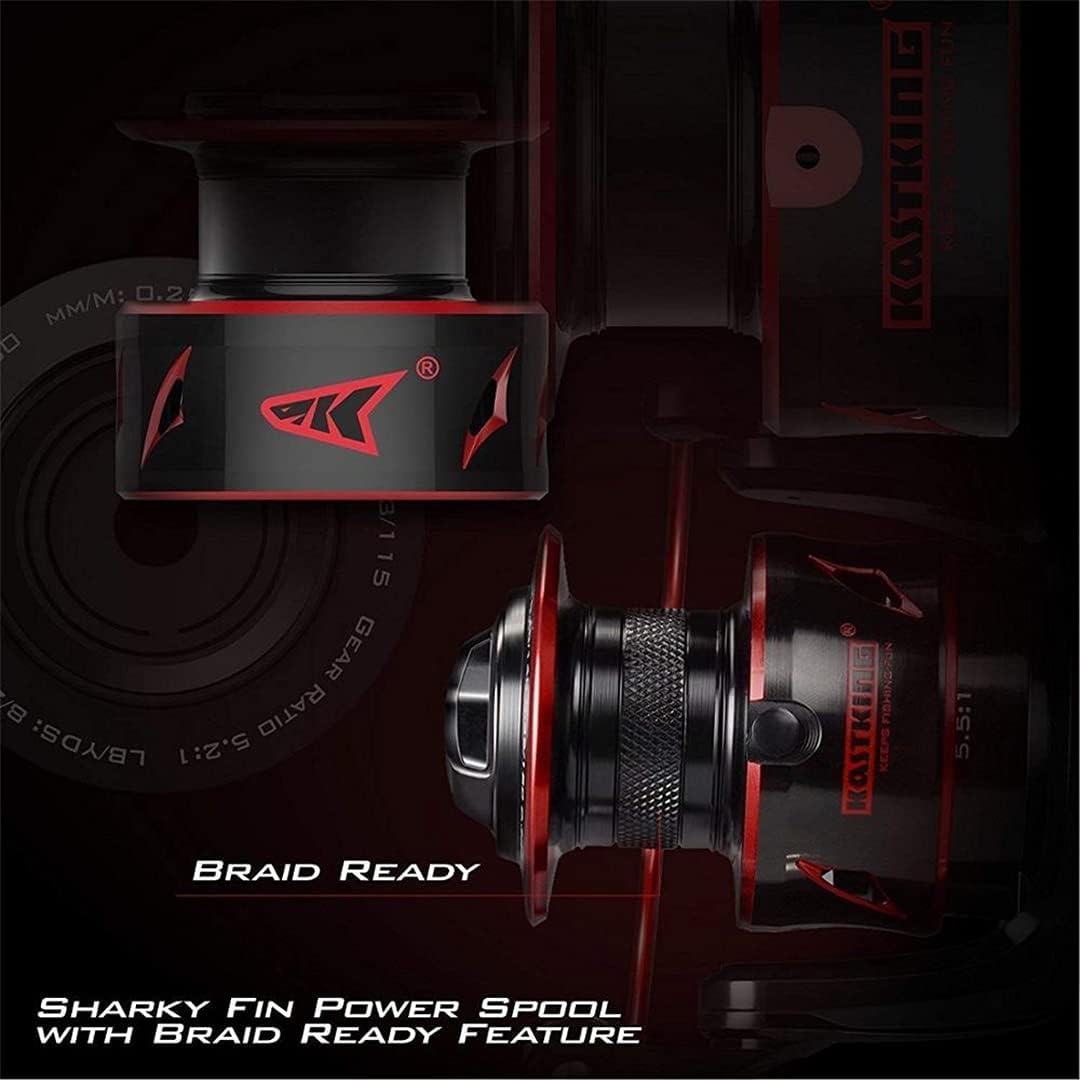 Sharky Baitfeeder Drag Carp Fishing Reel with Extra Spool Front and Rear Drag System Freshwater Spinning Reel