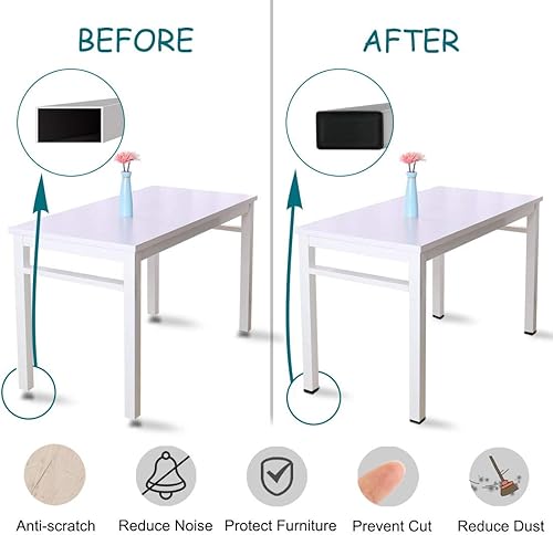 Miniatura 4 de uxcell Tapas de extremo de enchufe de plástico, 1.181 in x 0.787 in, patas rectangulares para silla de mesa, 50 unidades