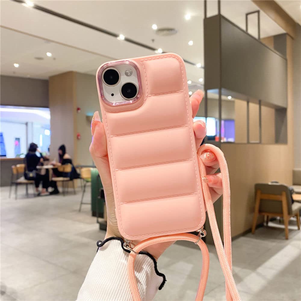 Doudoune bandoulière collier longe étui souple pour iPhone 11 Pro Max