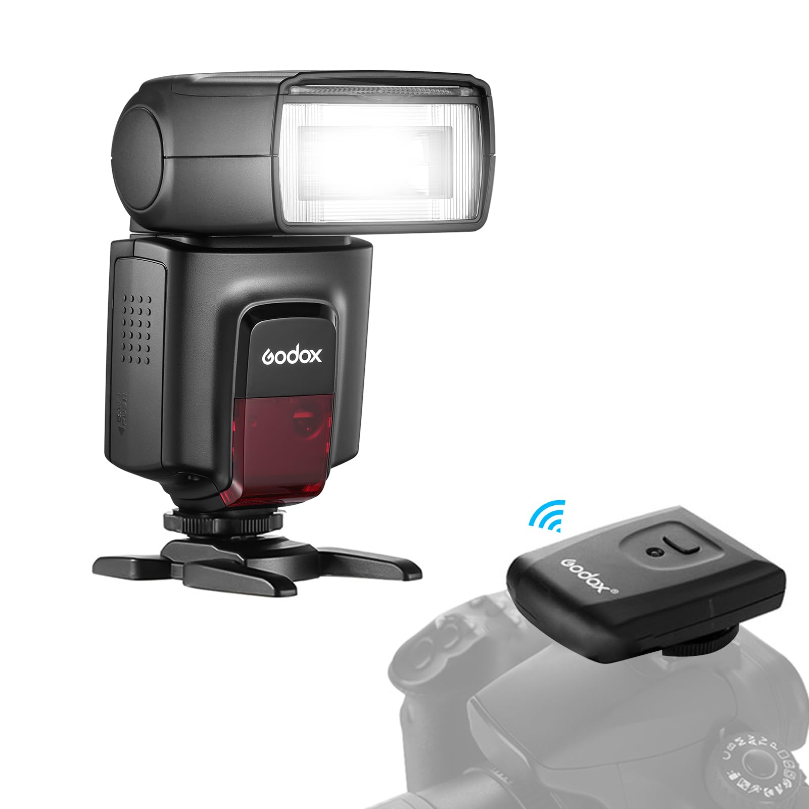GODOX TT560II Flash elettronico universale sulla fotocamera Speedlite GN38 Standard Hot Shoe 2.4G Trigger wireless con modalità M/S1/S2 con trasmettitore trigger compatibile con Canon Sony Nikon