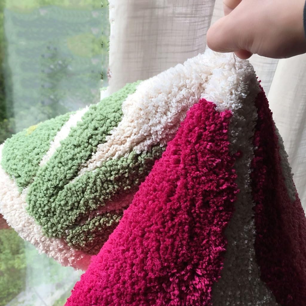 Squisito creatività Tappeto in Cotone Tappeti di Forma Irregolare Antiscivolo Morbido Peluche Furry Lavabile in Lavatrice Decorazione del Pavimento Tappetino per la casa Comodo