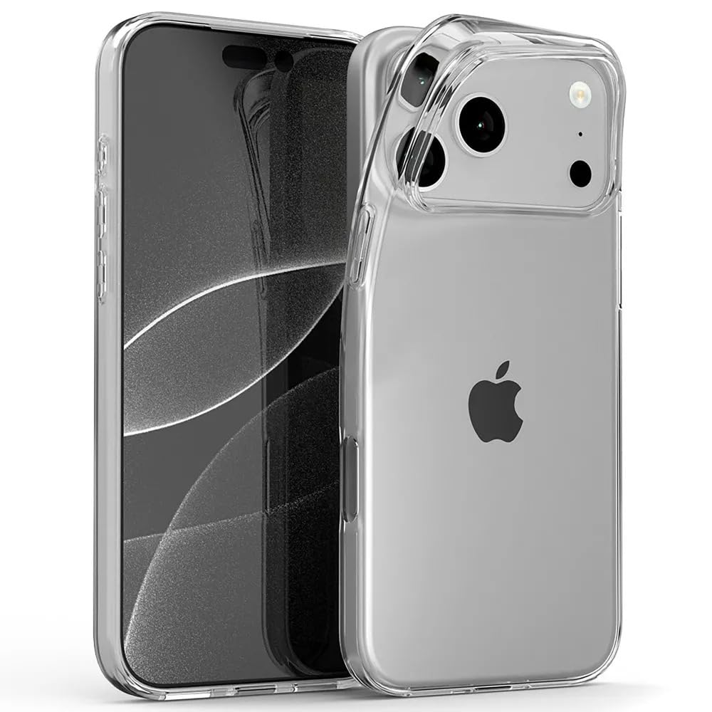 Oprimio Kristallklar Hülle kompatibel mit iPhone 17 Pro [Silikon Hülle] [%100 Durchsichtig] [Deutsche Material] [Ultra Dünn] Klar Handyhülle kompatibel mit Apple iPhone 17 Pro