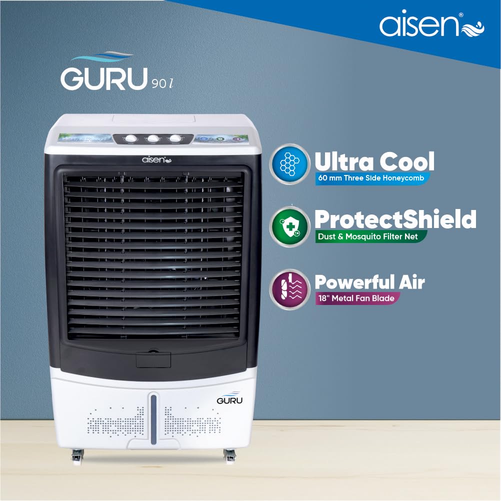 AISEN Guru Desert Cooler - 90L, Remote & Quiet -2
