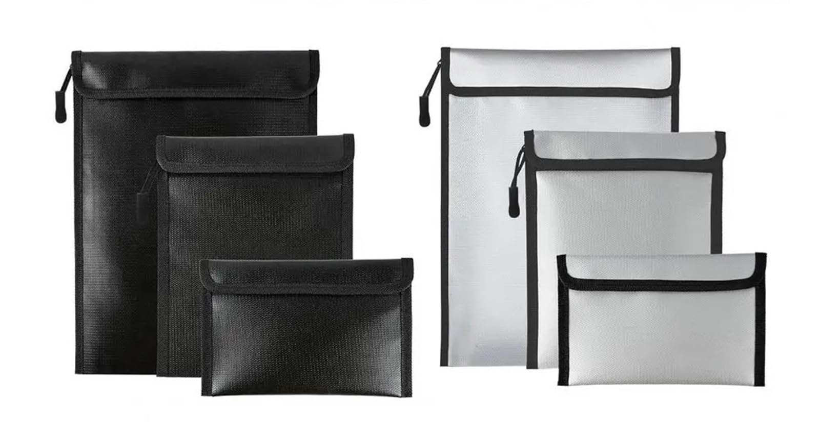 Bolsa organizadora de documentos con cremallera, ignífuga e impermeable, tamaño A4, 2 unidades para Pasaporte(Color1,L)
