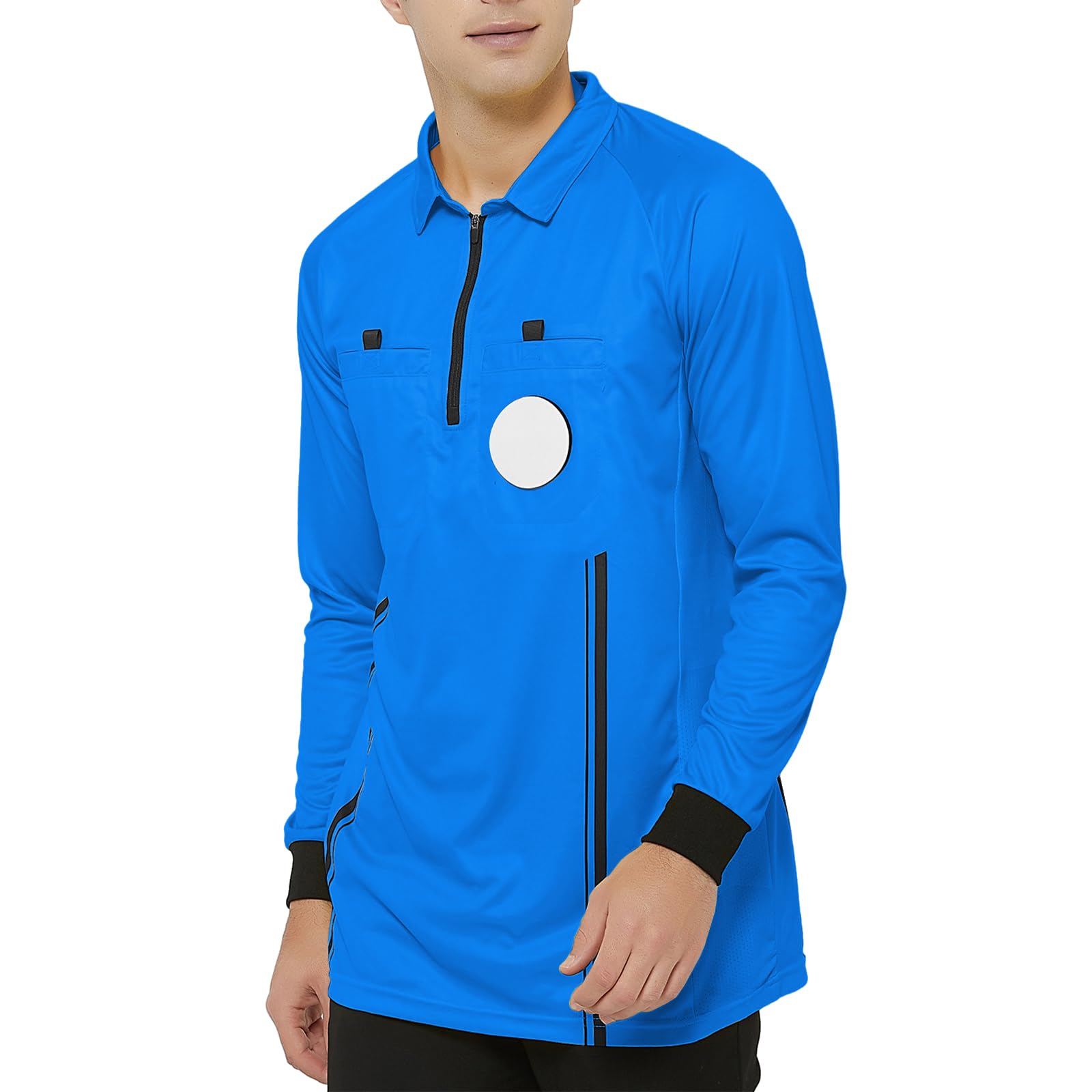 TopTie Camiseta Oficial de árbitro de fútbol de Manga Larga Hombre, Uniforme Profesional de USSF