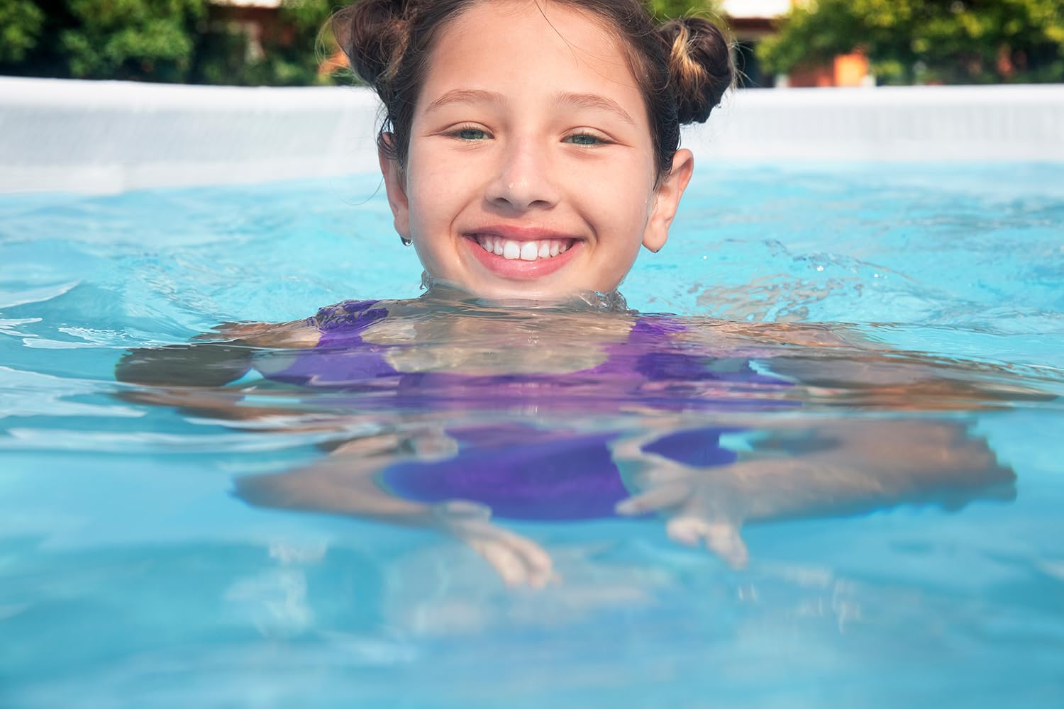 Bestway Power Steel Frame Pool Set oval 305 x 200 x 84 cm mit Filterpumpe grau