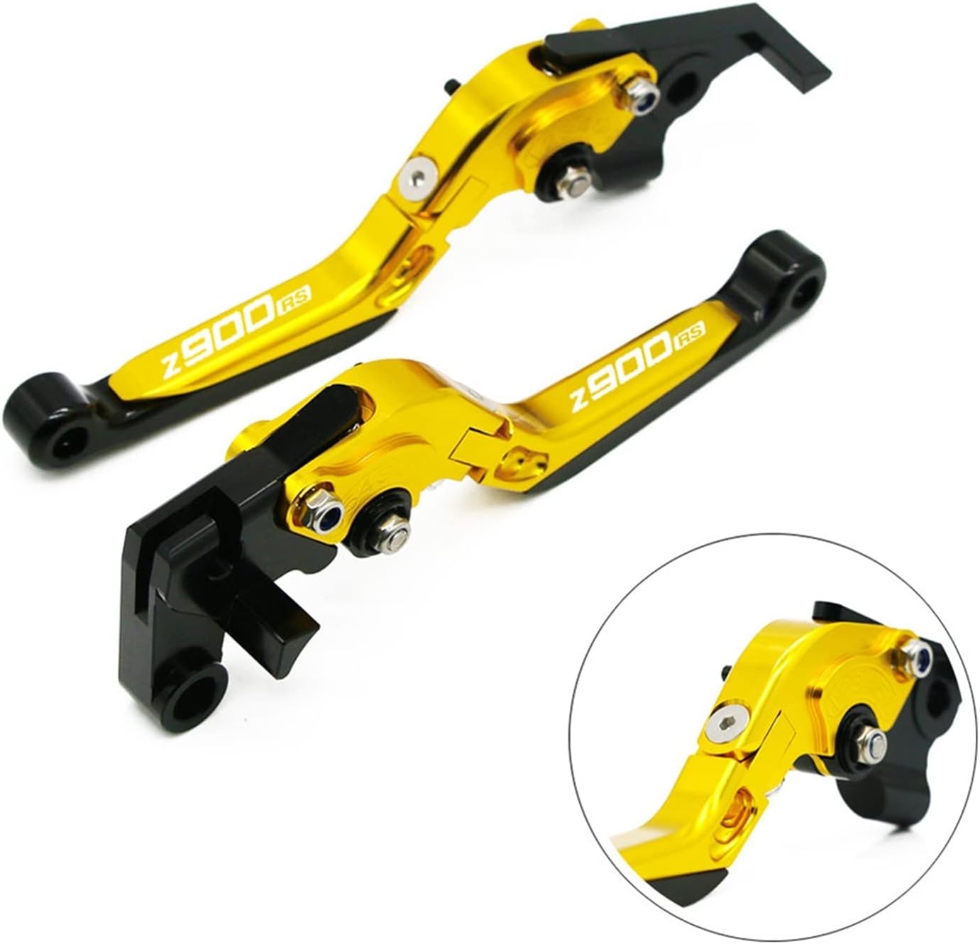 Motorcycle CNC Adjustable Extendable Folding Brake Clutch Levers Handlebar Handle Grips Compatible with Ka wasa ki Z900RS Z 900RS 2018 2019 Brake levers(BlackOrange)