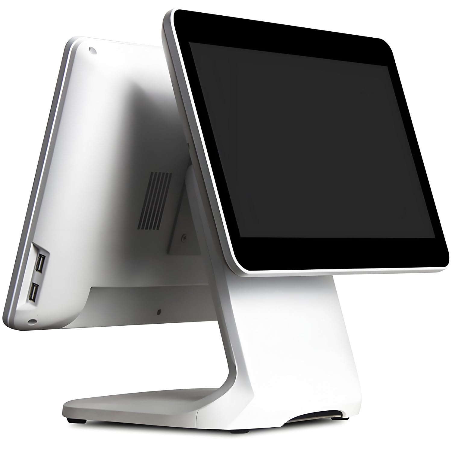 Sistemas TPV con PC y Pantalla táctil de 15,6 Pulgadas para pequeñas Empresas. Caja registradora Inteligente Todo en uno con Pantalla táctil, Ideal para restaurantes y comercios DualScreen