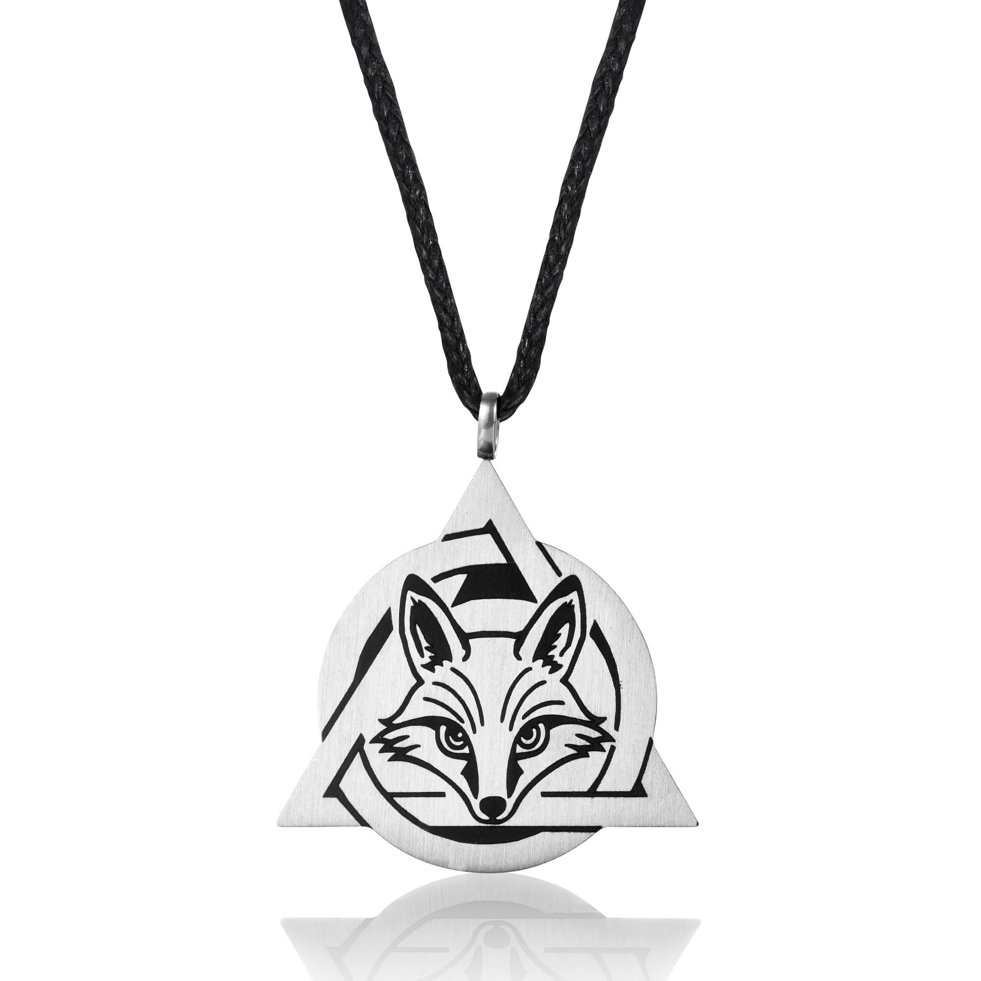 Therian Necklace - Stainless Steel Therian Pride Symbol Necklace with Fox, Wolf, Cat Designs