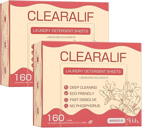 Miniatura 67 de CLEARALIF Sábanas de detergente para ropa de hasta 160 cargas, lino fresco, ideal para viajes, apartamentos, dormitorios, tiras de detergente