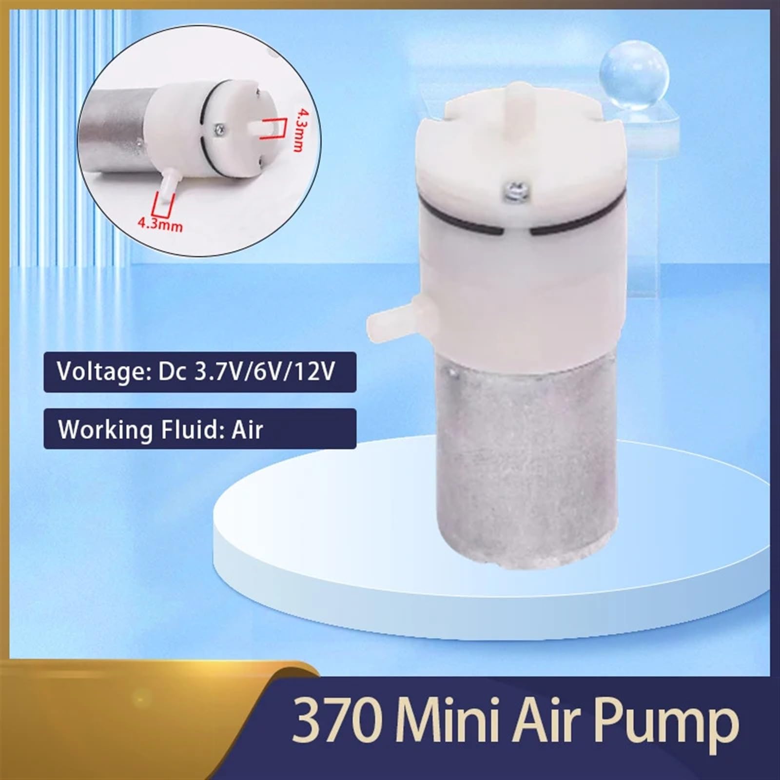 Mini elektryczna pompa powietrza 3,7 V 6 V 12 V 370 z mikrosilnikiem wspomagającym próżniowe do przyrządów kosmetycznych medycznych laktator 65db hałas