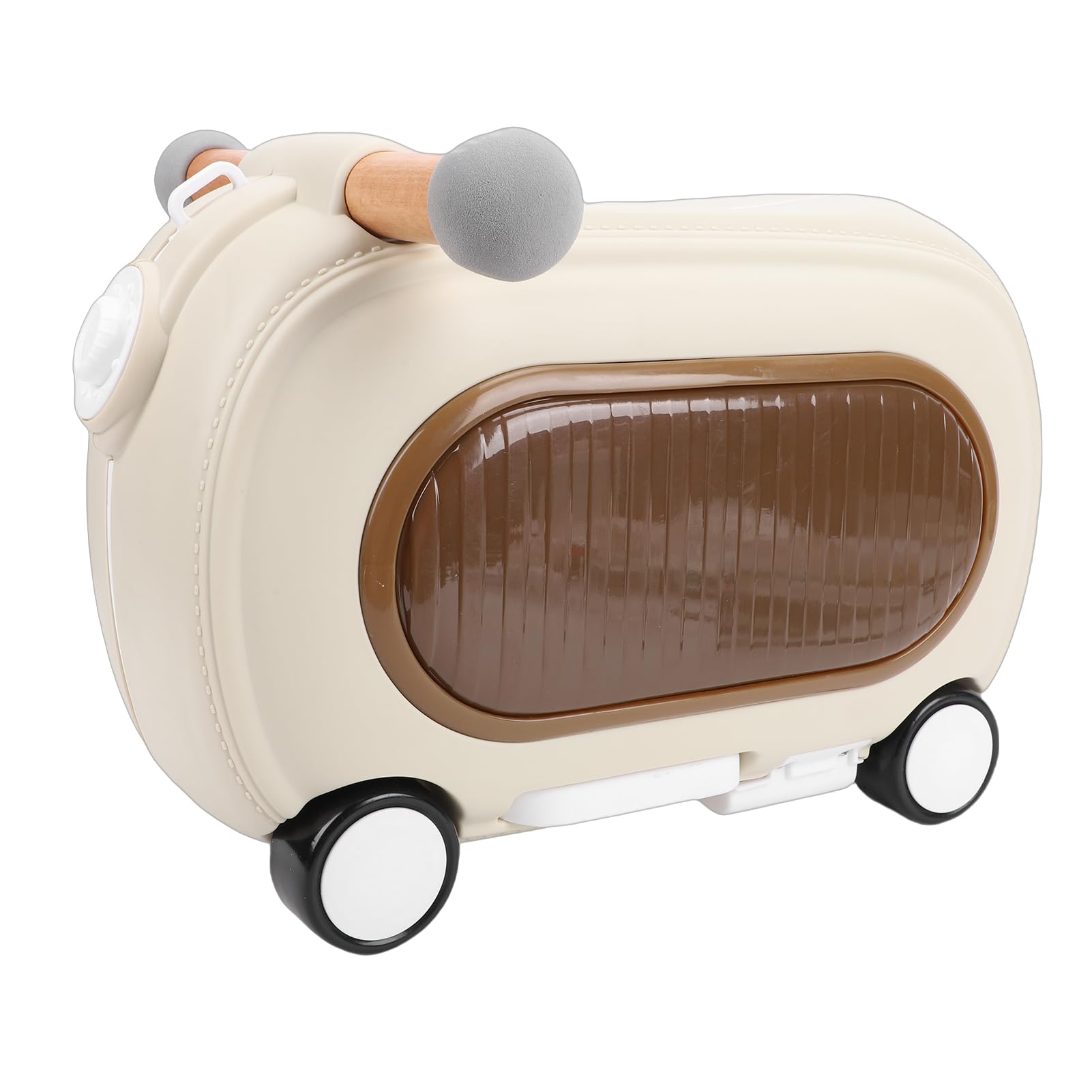 Luocute Bagagli da Viaggio, Valigia con Rotelle per Bambini con Ruote, Luci Musicali, capacità di 20 Litri, Multi modalità, Antiribaltamento, per Bambini da Viaggio da 1 a 5 Anni (Beige)