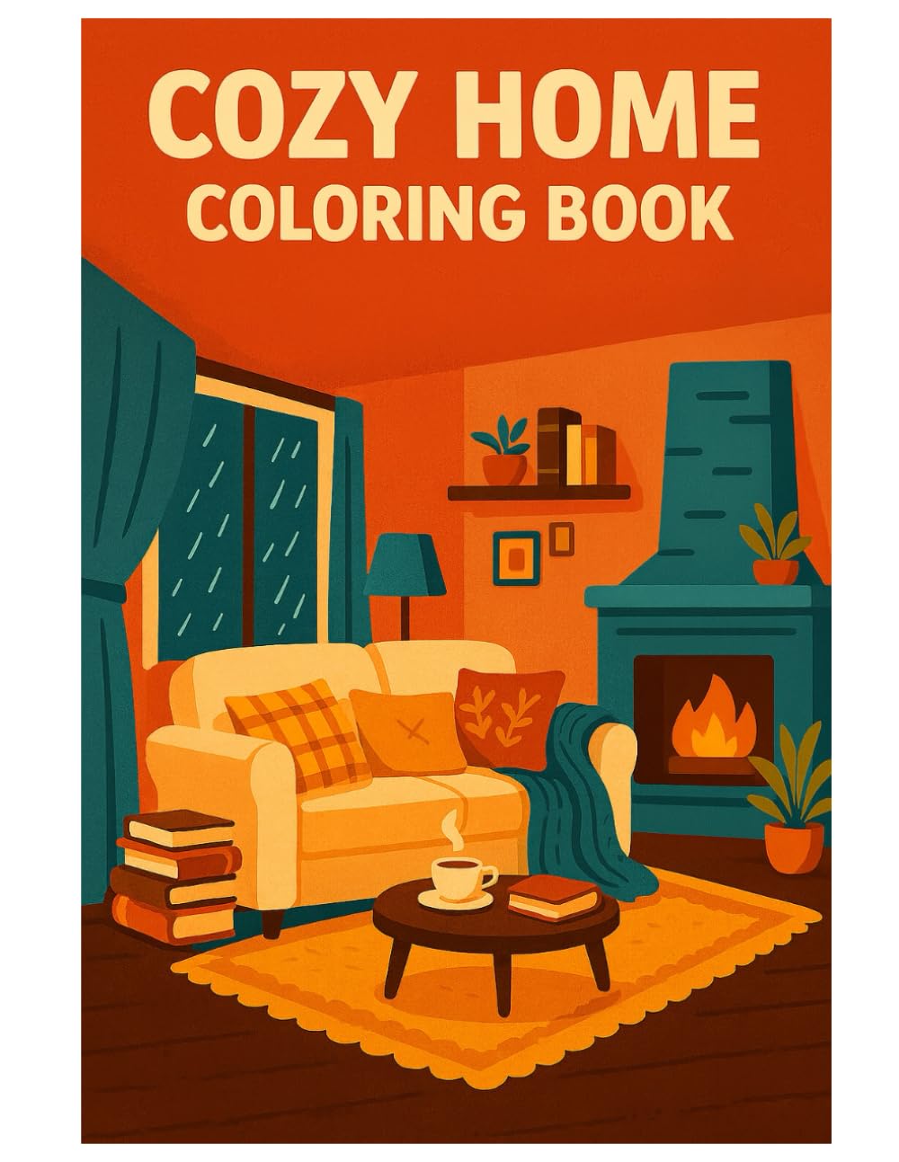Cozy Home Coloring Book: Relaxing Rooms & Warm Interior Scenes for Stress Relief and Creativity