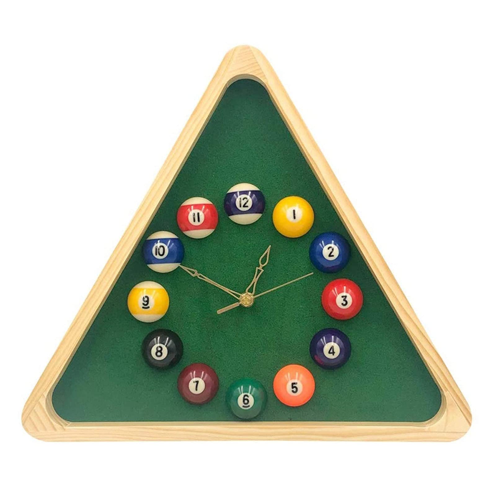 Een ronde houten wandklok. Met slinger en gewichten. – N.V