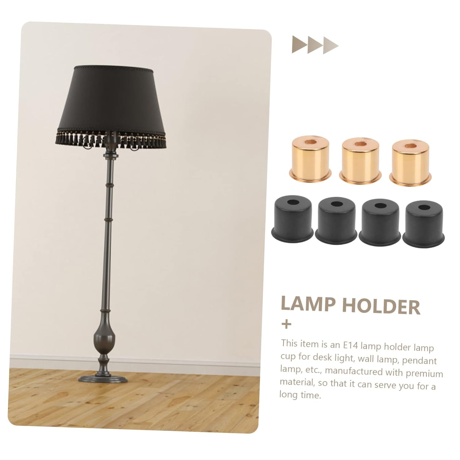 7pcs Lamp Holder Cups Durable Multi-Purpose DIY Light Sockets for Pendant Wall Desk Lamps Compact Design Suitable for Home Office Decor