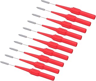 Zerodis テストプローブ 信頼性の高い 0.7mm ピアスプローブ 試験機器用 車両メンテナンスに適応 PA銅ステンレス 10個セット (赤)