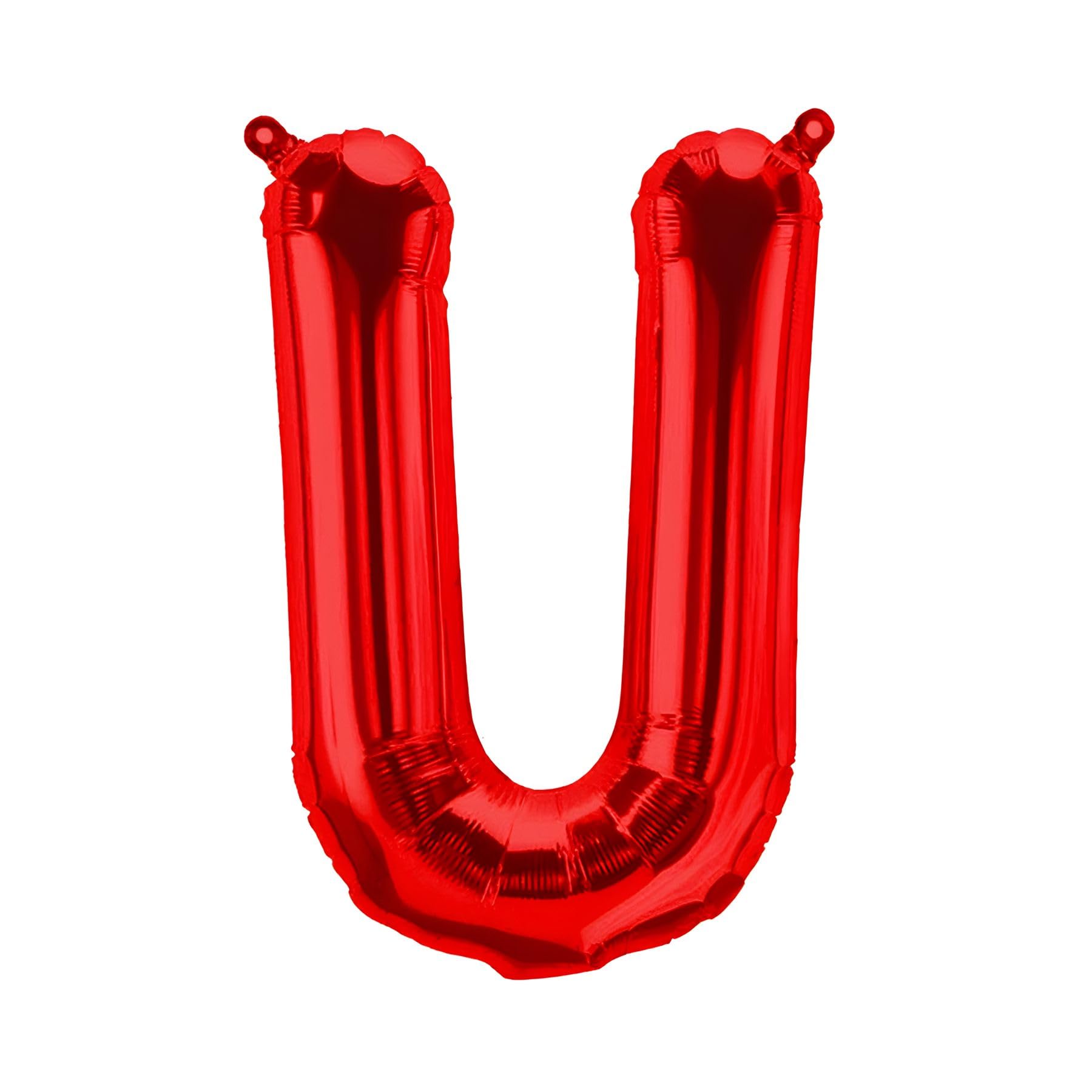 Foil Balloons Letters Red - 40/80/100 cm for Birthday Wedding Party Decoration Happy Birthday JGA Gift Balloon Graduation Giant Balloon ABI Large XXL Small Black Boys (40 cm - U) โ image 1