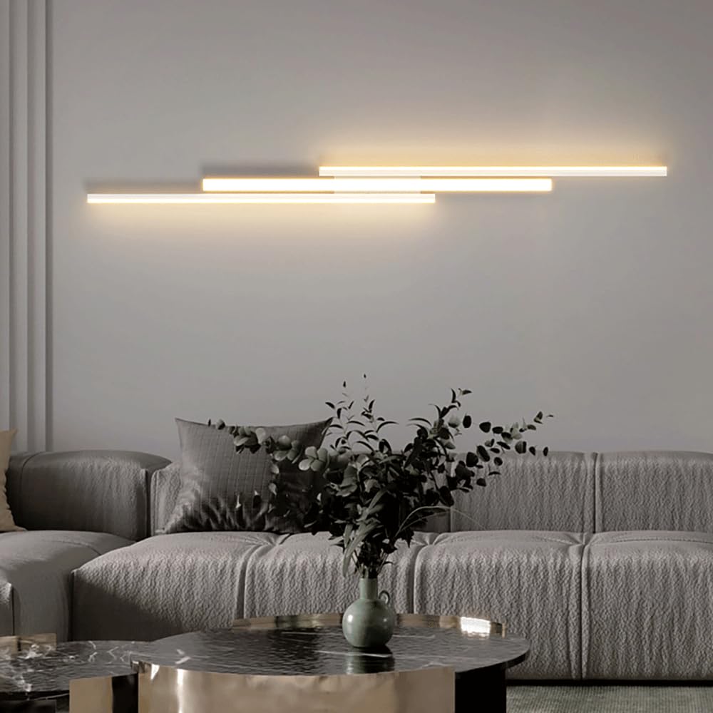 Applique da Parete lineare a LED per Interni a 3 luci, Luce Naturale 4000K, apparecchio di Illuminazione a soffitto a Filo per Soggiorno, corridoio, Camera da Letto